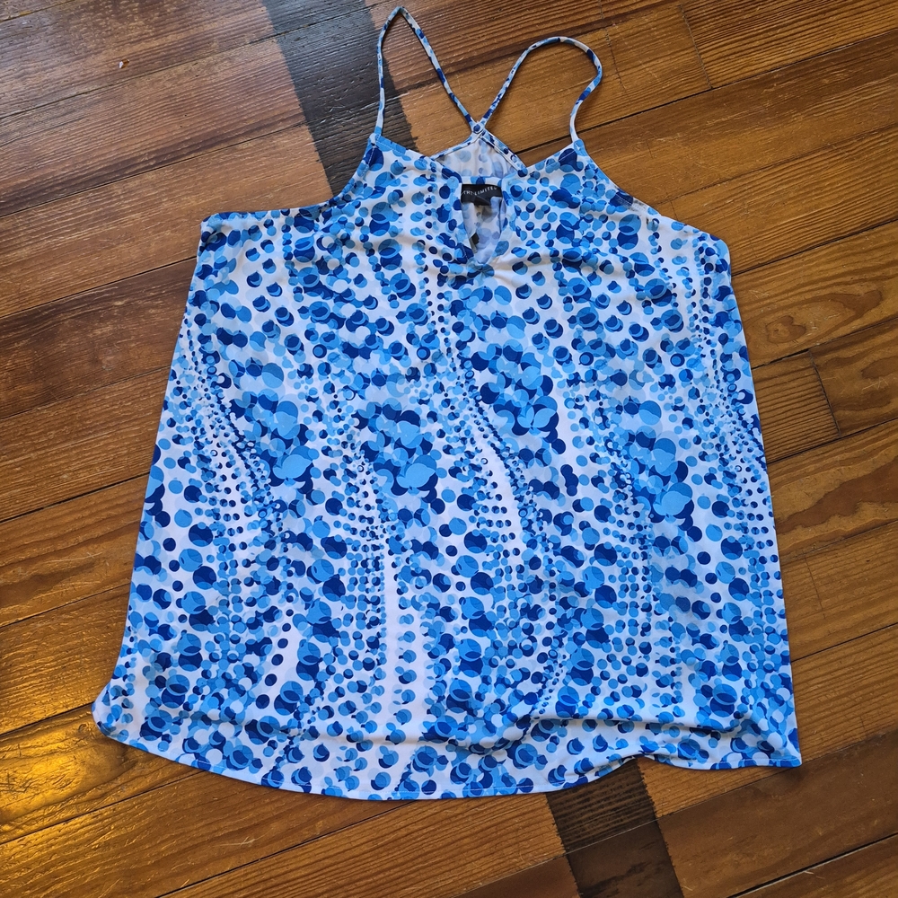 The Limited Blue Dot Print Strappy Tank